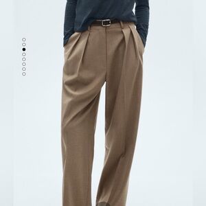 NWT - Mango Women’s Pleated Wool Tan Trousers
